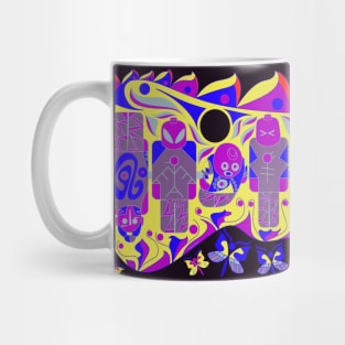 brick alien in aztec pattern mask ecopop Mug